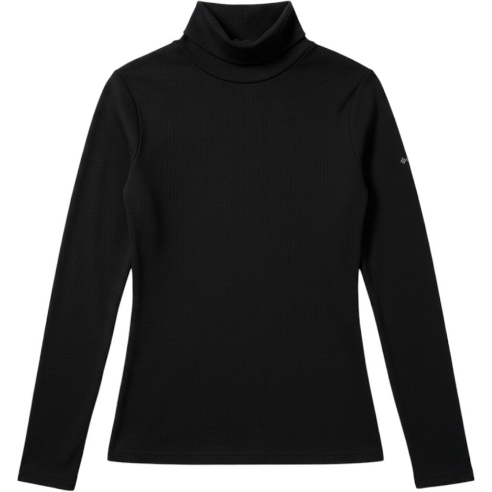 Columbia Womens Black Ribbed Turtleneck Long Sleeve Top Large Layering